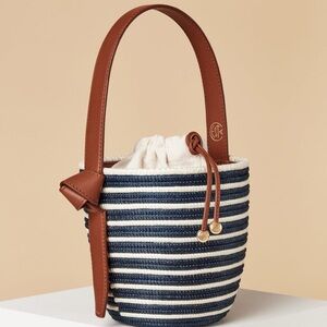 CESTA COLLECTIVE Navy and Brown Bucket Bag: NEVER WORN-BRAND NEW!